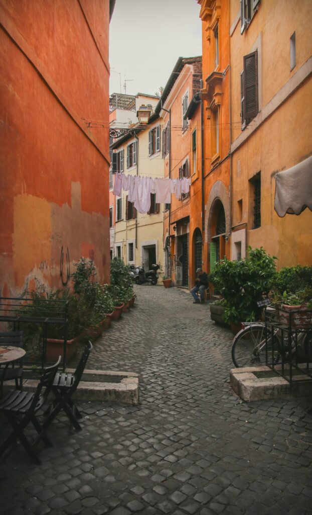 Picturesque street in Trastevere, Rome