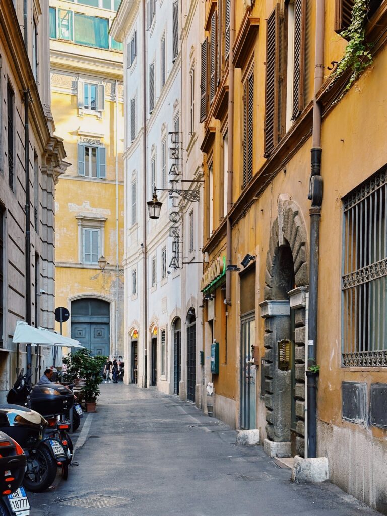 Narrow characterful street in Rome 